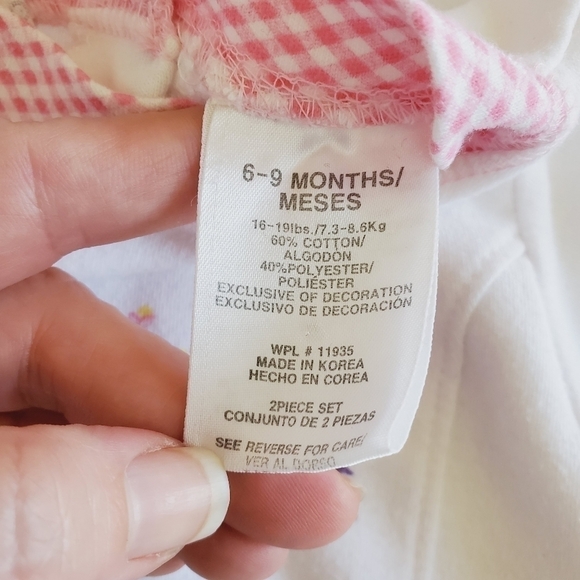 K1086 * Bright Future Floral Puff Sleeve Top White Pink Size 6/9M - Picture 5 of 6